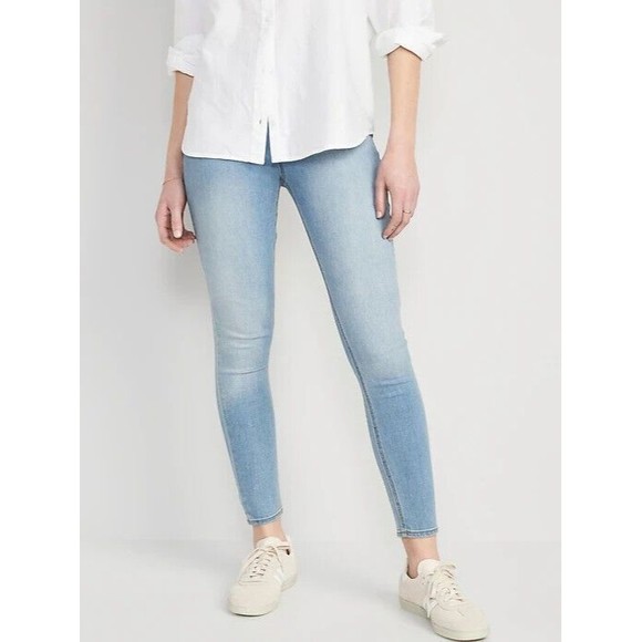 Old Navy Wow Super Skinny Jeggings Jeans Womens 2 Light Blue Pull On Stretch NEW - Picture 1 of 9
